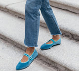Bergamo Mary Jane in Mediterranean Blue Velvet