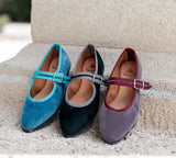Bergamo Mary Jane in Mediterranean Blue Velvet