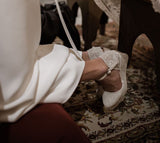 Ivory embroidered Bridal Wedge