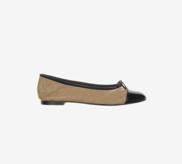 Chester Beige - Black Patent Toe