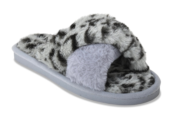 Women's Fiona Grey Leopard Slippers