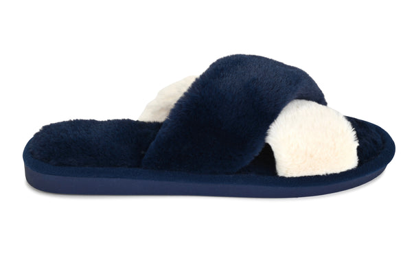 Women's Faith Navy/White Slippers