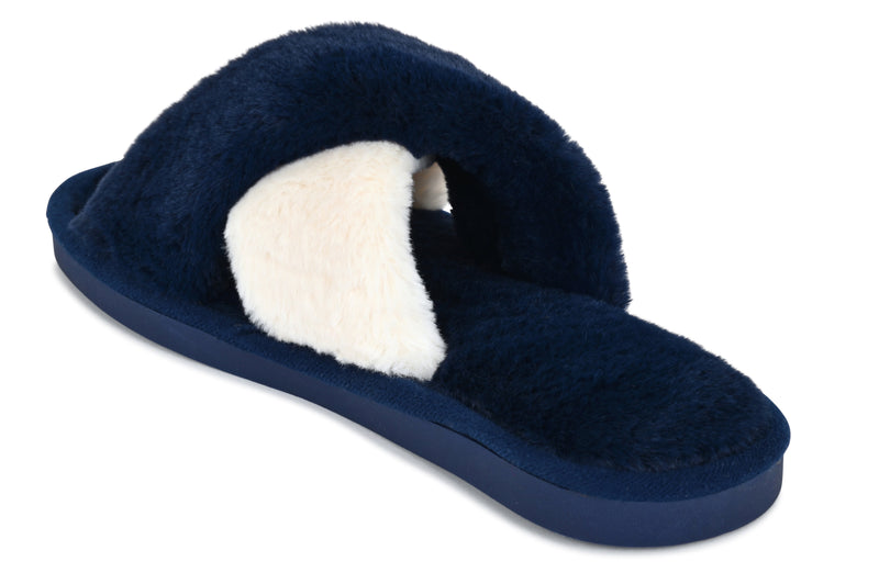 Women's Faith Navy/White Slippers
