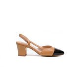 Medium Heel Tan Black Toe