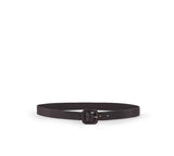 Leather Belt With Lined Buckle Black