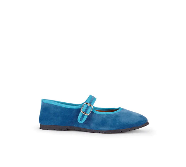 Bergamo Mary Jane in Mediterranean Blue Velvet