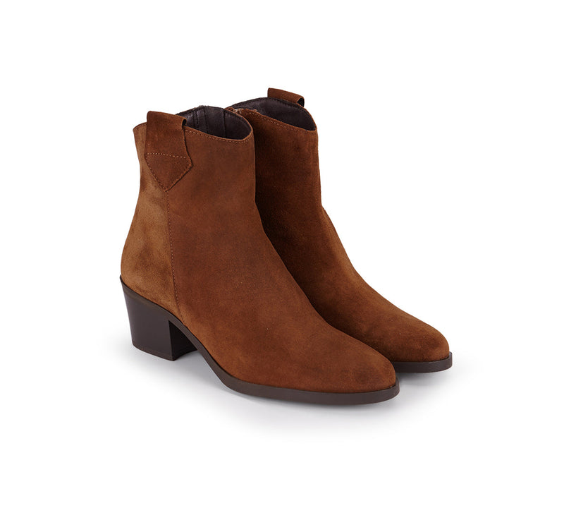 River Chestnut Suede Bootie