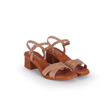 Bea Block Heel Crisscross Taupe