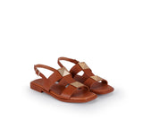 Valeria Bronce Two Strap Stud Oak Sandal