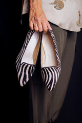 Pointy Black Loafer Zebra Calf Hair