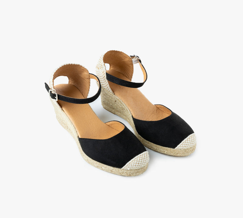 Jimena Black Medium Wedge Strap